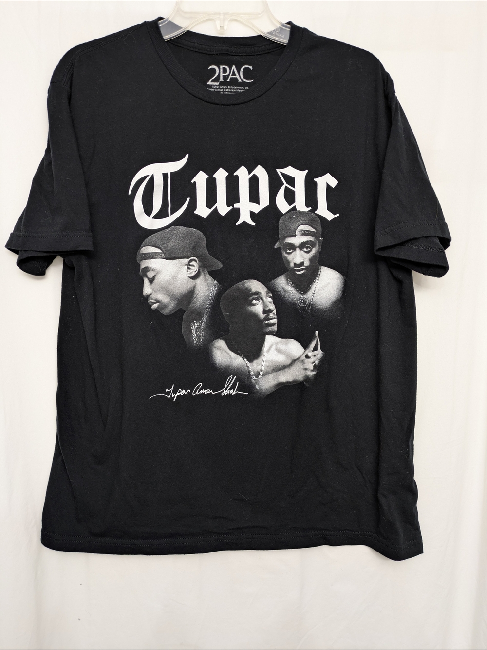 Tupac Shakur Graphic Tee Men's Large Black Licensed Hip Hop Rap T-Shirt